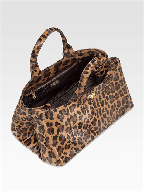 prada black leopard tote bag|Prada large tote bag black.